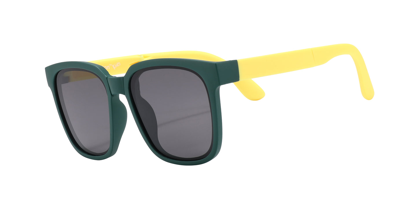 POLARISED KIDS SUNNIES FOLDABLE G/Y