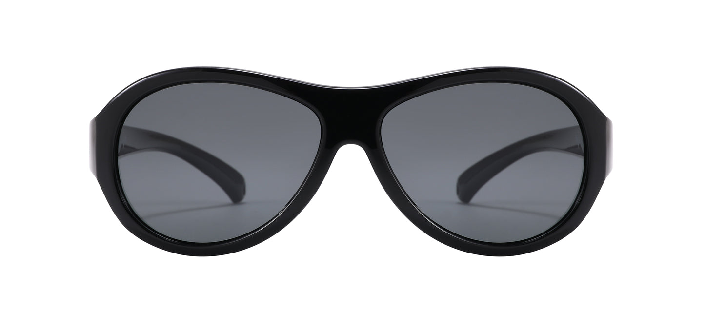 POLARISED KIDS SUNNIES SPORTS BLACK
